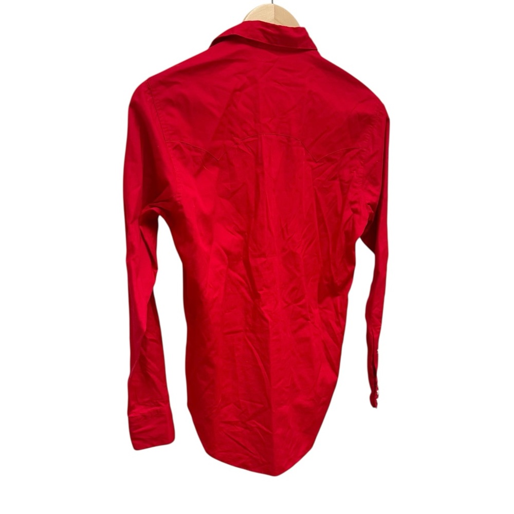 Vintage Ralph Lauren Western Wear Pearl Snap Red Yoked Shirt - Picture 6 of 8